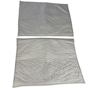 The Company Store Quilted Pillow Shams Set of 2 Standard Cream Beige Tie Back